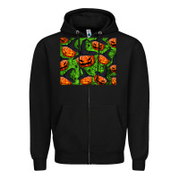 Black halloween pumpkin mouse pad Zipper Hoodie - BundleAndBundleShop