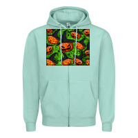 Seafoam halloween pumpkin mouse pad Zipper Hoodie - BundleAndBundleShop