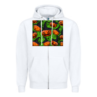 White halloween pumpkin mouse pad Zipper Hoodie - BundleAndBundleShop