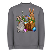 Storm Bunnys carrots eggs with basket easter Heavyweight Sweatshirt - OliviaCreatesArt