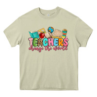Mossy teacher change the world Heavy Core Tee - MaliasSmallBusiness