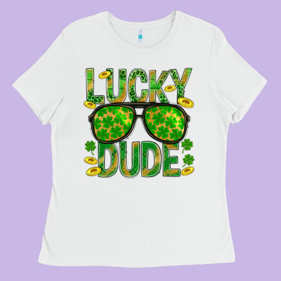 Lucky Dude St Patricks Ladies Tee Designed By Bundleandbundleshop