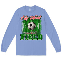 Colony Blue My heart is on that court Soccer Long Sleeve Tee - HowdyJamesFarm