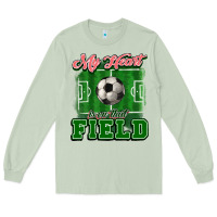 Matcha My heart is on that court Soccer Long Sleeve Tee - HowdyJamesFarm