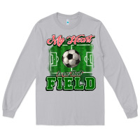 Moon Dust My heart is on that court Soccer Long Sleeve Tee - HowdyJamesFarm