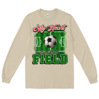 Mushroom My heart is on that court Soccer Long Sleeve Tee - HowdyJamesFarm