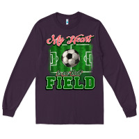 Plum My heart is on that court Soccer Long Sleeve Tee - HowdyJamesFarm
