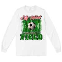 White My heart is on that court Soccer Long Sleeve Tee - HowdyJamesFarm