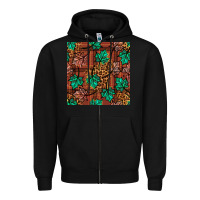 Black fall leaves seamless pattern Zipper Hoodie - BundleAndBundleShop