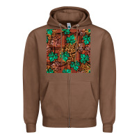 Chestnut fall leaves seamless pattern Zipper Hoodie - BundleAndBundleShop