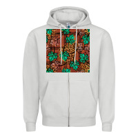 Dove Grey fall leaves seamless pattern Zipper Hoodie - BundleAndBundleShop