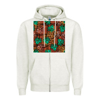 Oatmeal Heather fall leaves seamless pattern Zipper Hoodie - BundleAndBundleShop
