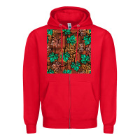 Red fall leaves seamless pattern Zipper Hoodie - BundleAndBundleShop