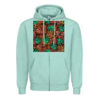 Seafoam fall leaves seamless pattern Zipper Hoodie - BundleAndBundleShop