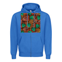 True Royal fall leaves seamless pattern Zipper Hoodie - BundleAndBundleShop