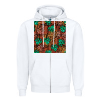 White fall leaves seamless pattern Zipper Hoodie - BundleAndBundleShop