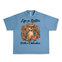 Pebble Blue life is better with a chihuahua Urban Heavy Tee - JahusDesignShop