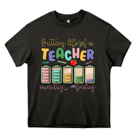 Asphalt battery life of a teacher monday friday Heavy Core Tee - MaliasSmallBusiness