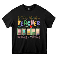 Black battery life of a teacher monday friday Heavy Core Tee - MaliasSmallBusiness