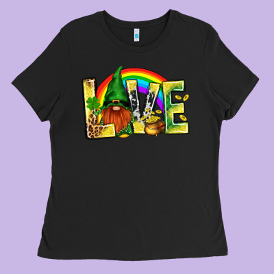 St. Patricks Love With Gnome Ladies Tee Designed By Bundleandbundleshop