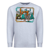 Heather Grey leopard camo boy mama Mother's Day Premium Sweatshirt - LillyAllenDesigns