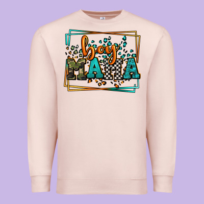 Leopard Camo Boy Mama Mother's Day Premium Sweatshirt Designed By Lillyallendesigns