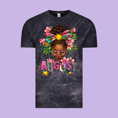 August Girl Afro Woman Summer Vintage Tee Designed By Texasbilliewilder