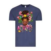 Vintage Denim August Girl Afro Woman Summer Vintage Tee - texasbilliewilder