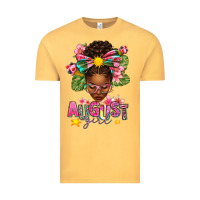 Vintage Mustard August Girl Afro Woman Summer Vintage Tee - texasbilliewilder