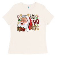 Bone Santa Ho Ho Ho With Gift Box Ladies Tee - BundleAndBundleShop