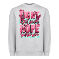 Heather Grey fight believe hope survive cancer awareness Heavyweight Sweatshirt - FaDigitalArtStudio