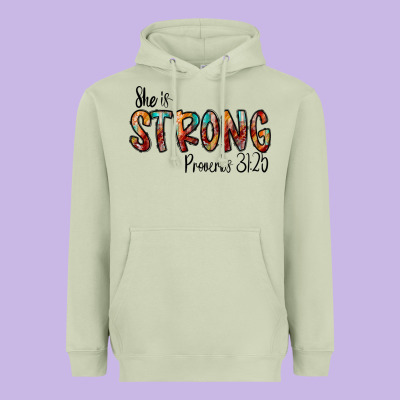 She Is Strong Provebs Heavyweight Hoodie Designed By Cowhidedigitalart