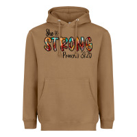 Toasted Coconut she is strong provebs Heavyweight Hoodie - CowhideDigitalArt