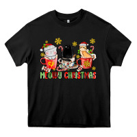 Black meowy christmas cats coffee cups Heavy Core Tee - MaliasSmallBusiness
