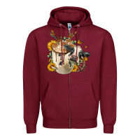 Burgundy Black And White Cow Coffee Zipper Hoodie - FaDigitalArtStudio