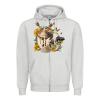 Dove Grey Black And White Cow Coffee Zipper Hoodie - FaDigitalArtStudio