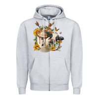 Heather Grey Black And White Cow Coffee Zipper Hoodie - FaDigitalArtStudio