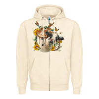 Sandshell Black And White Cow Coffee Zipper Hoodie - FaDigitalArtStudio
