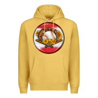 Antique Gold baseball with sunflower round earrings Premium Hoodie - BundleAndBundleShop