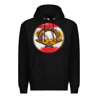 Black baseball with sunflower round earrings Premium Hoodie - BundleAndBundleShop