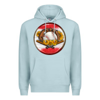 Blue Mist baseball with sunflower round earrings Premium Hoodie - BundleAndBundleShop