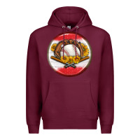 Burgundy baseball with sunflower round earrings Premium Hoodie - BundleAndBundleShop