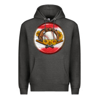 Charcoal Heather baseball with sunflower round earrings Premium Hoodie - BundleAndBundleShop