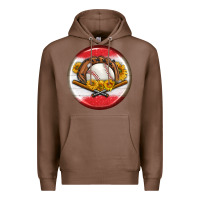 Chestnut baseball with sunflower round earrings Premium Hoodie - BundleAndBundleShop