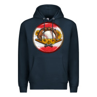 Navy baseball with sunflower round earrings Premium Hoodie - BundleAndBundleShop