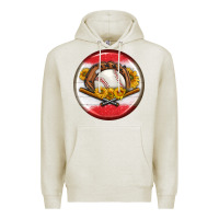 Oatmeal Heather baseball with sunflower round earrings Premium Hoodie - BundleAndBundleShop