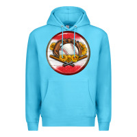 Ocean Blue baseball with sunflower round earrings Premium Hoodie - BundleAndBundleShop