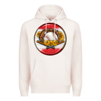 Pale Pink baseball with sunflower round earrings Premium Hoodie - BundleAndBundleShop