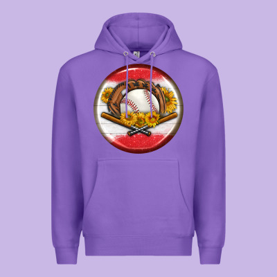 Baseball With Sunflower Round Earrings Premium Hoodie Designed By Bundleandbundleshop