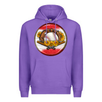 Purple baseball with sunflower round earrings Premium Hoodie - BundleAndBundleShop